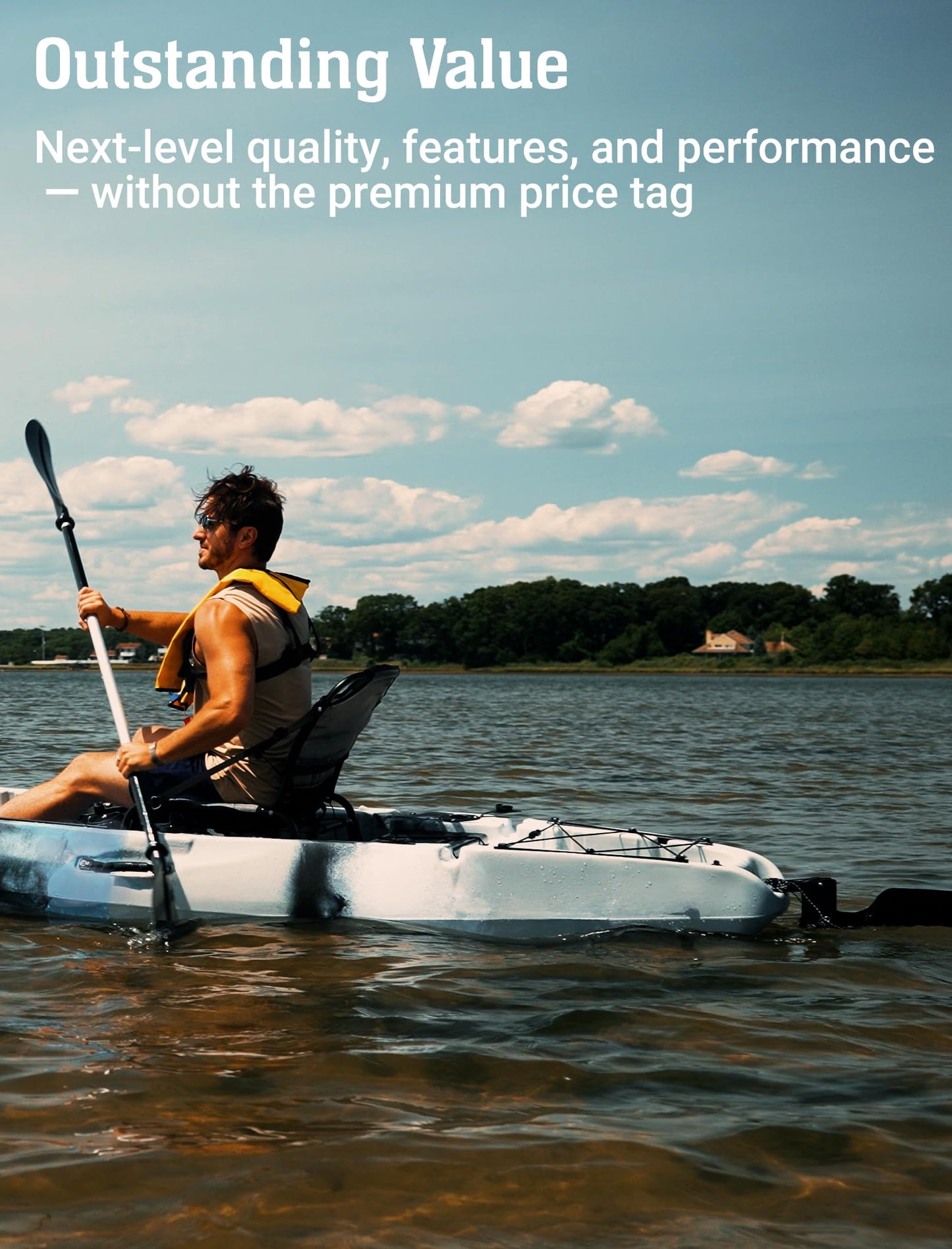 Upgraded Brooklyn 12.0 Single Pedal Kayak by BKC, Lightweight 12-Foot Sit-On-Top Pedal-Drive Kayak with Rudder, Stable Fishing & Touring Design, 440 lb Capacity, Storage Hatches