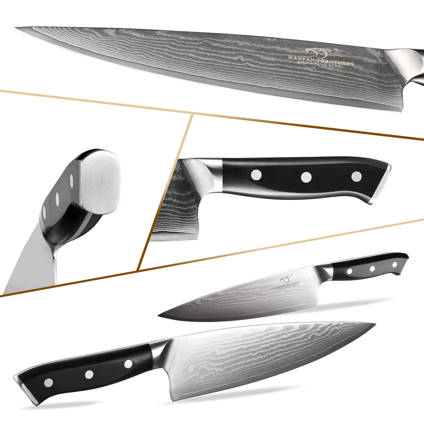 Knife Block Set, 18-Piece Damascus Kitchen Knife Sets with VG10 Core Blades, 67-Layer Damascus Steel, ABS Ergonomic Handle, Compact Knife Block Design, Suitable for Placement in Small Spaces