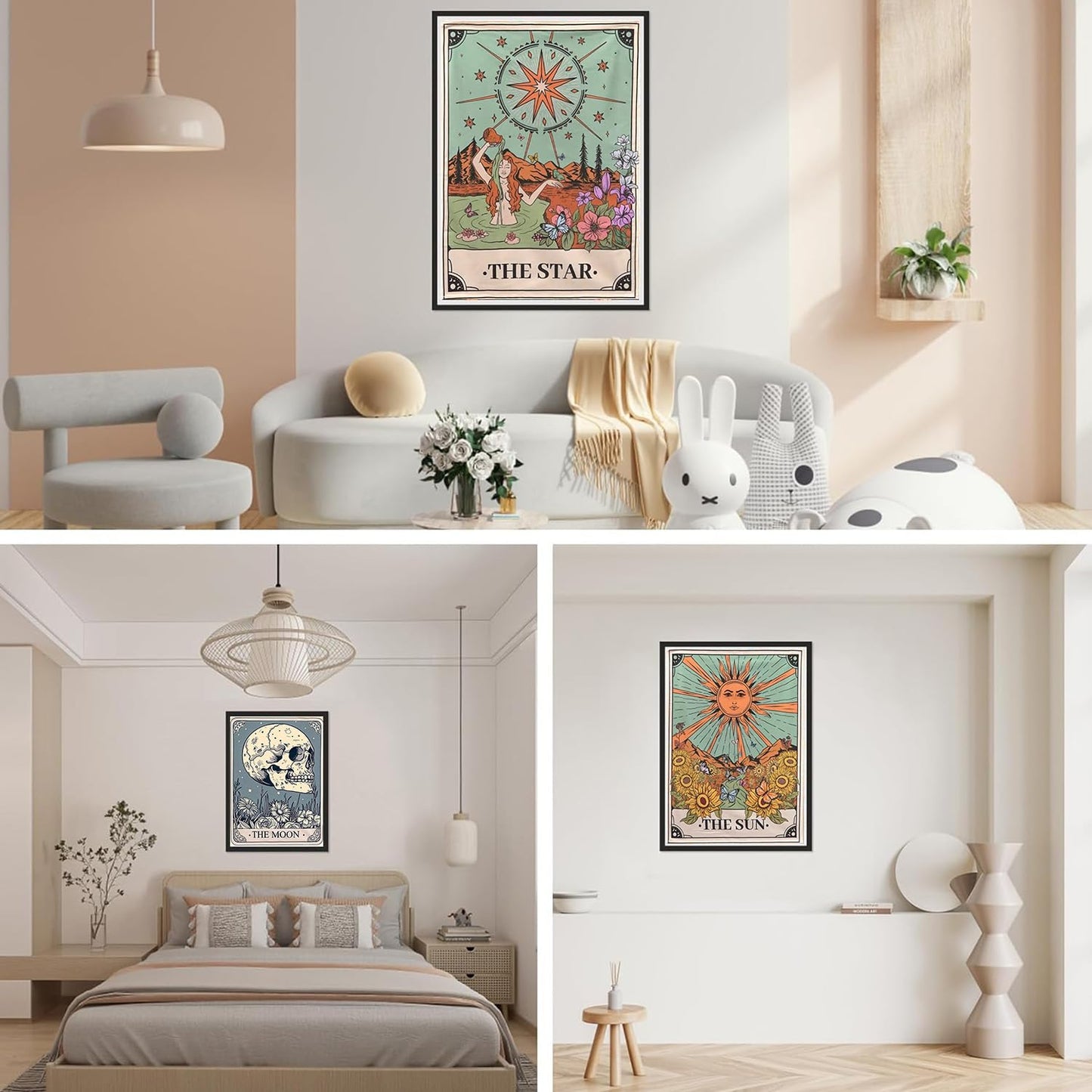 WUDWL Diamond Painting Kits for Adults - 6 Pack Sun and Moon DIY 5D Diamond Art Kits Full Drill Diamond Dots Paintings with Diamonds Gem Art and Crafts Home Decor 10 X 14 Inch