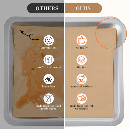 Harloon 200 Pcs Parchment Paper Baking Sheets, Heavy Duty Precut Baking Sheets Nonstick Parchment for Cookies Steaming Grilling Cooking Air Fryer Oven Pan Air Fryer(Brown,13 x 18 Inch)