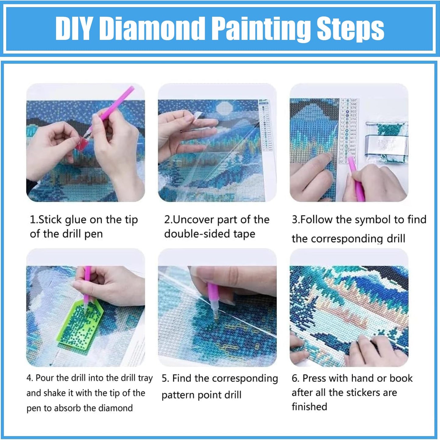 ARTISTKISS 6 Pack Butterfly Diamond Art Kits for Adults - 5D Diamond Painting Kits for Beginner,DIY Flowers Round Full Drill Paintings with Diamonds Gem Art for Adults Home Wall Decor Gifts 12x16inch
