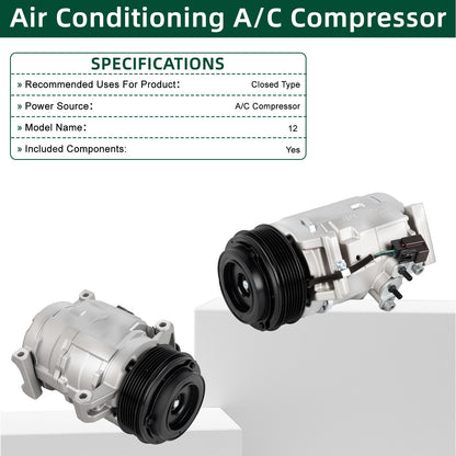 NEXAGEBIUS 60-03239NA Air Conditioning AC Compressor Compatible with 2010-2013 Dodge Ram 1500 5.7L engine, 2014-2018 Ram 2500 and 3500 5.7L and 6.4L engines Replace 030313 1026191 140450C