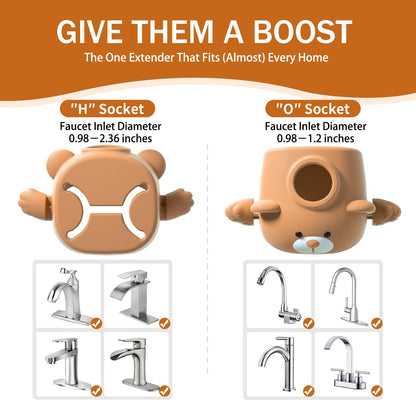 Skyroku Toddler Faucet Extender & Blue Bathtub Spout Cover, Sink Extender with Temperature Sensor for Bathroom Sinks, Kitchen, Bathtubs, Bundle and Save! (BrownGrey)