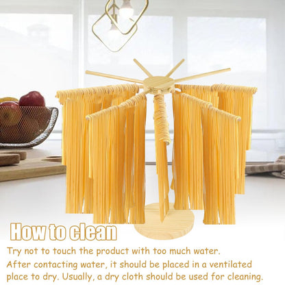 Large Pasta Drying Rack, Detachable Collapsible Wooden Noodle Drying Rack for Pasta Noodle and Cooking Spaghetti Rack Space-Saving Noodles Organizer and Easy Storage