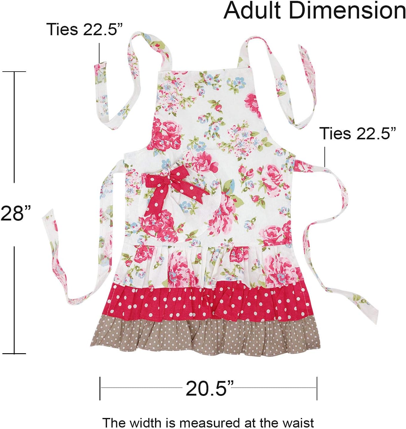 Wrapables Ruffles and Roses Apron for Mother and Daughter Baking, Cooking & Crafts