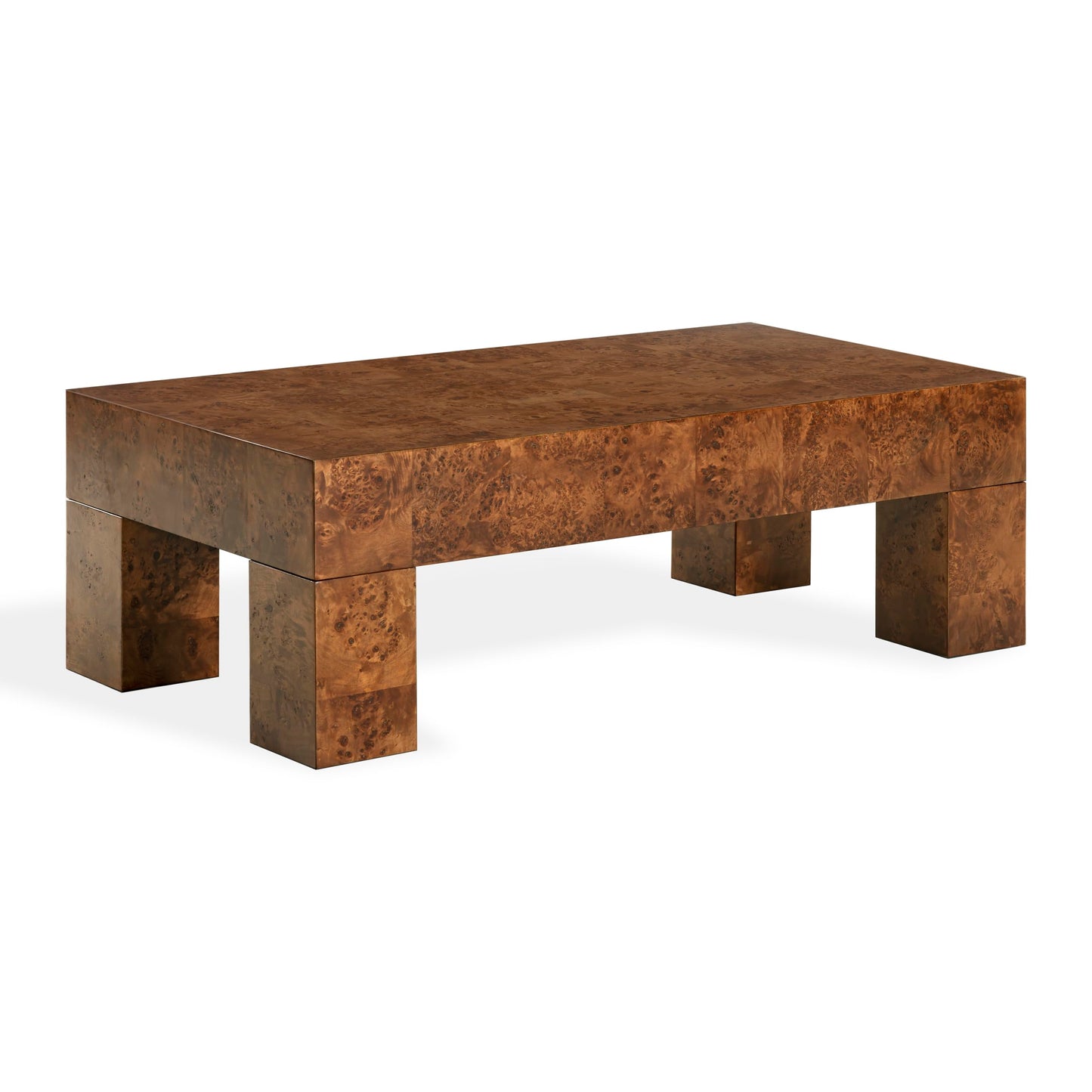 SAFAVIEH Couture Collection – Betharose Walnut Burl Wood Coffee Table, Modern Rectangular Living Room Centerpiece (SFV2220A)