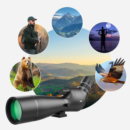 Three Triping Dual Focusing ED Spotting Scope, 20-60x80 Spotting Scopes with Phone Adapter, Tripod & Carrying Case, BAK4 Ultra High Definition, IPX7 Waterproof Fogproof for Bird Watching