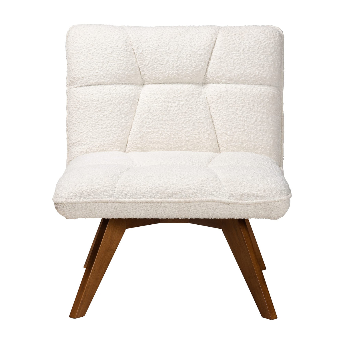 Baxton Studio Darielle Chair, One Size, White/Walnut Brown