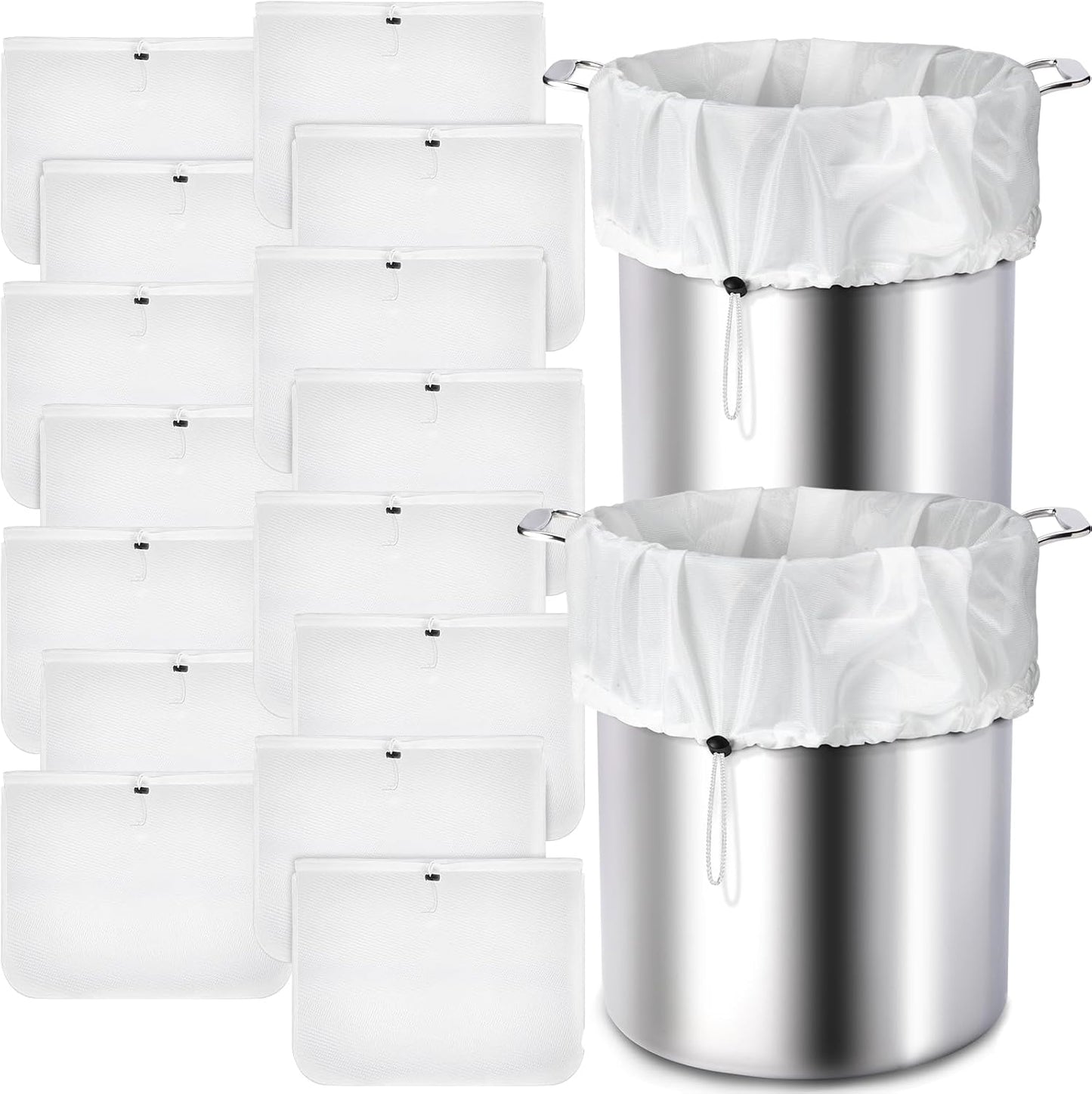 15 Pack 26 22'' Chumia Brew Bags Reusable Extra Large x Fine Mesh Strainer Cold Brew Filters Drawstring Cheese Cloth