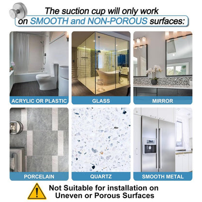 Hviiso Suction Cup Hooks for Glass Window, Mirror, Wreaths - Shower Hooks for Inside Shower, No Drill Towel Hooks for Bathrooms, Bath Robe Coat Looafh Hook for Hanging - Silver(2 Pack)