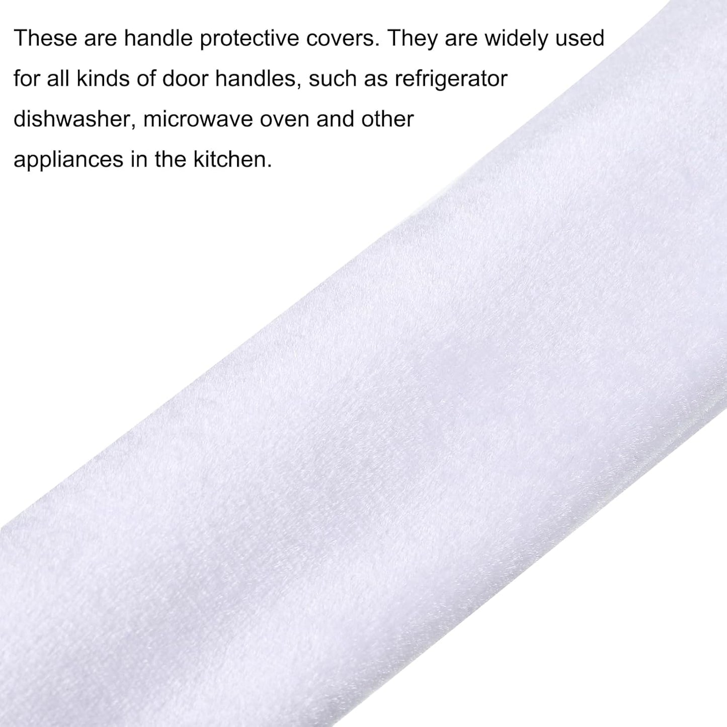 MECCANIXITY Door Handle Cover Pack of 4, 15.7x4.7 Inch, White, Keep Appliances Clean for Refrigerator, Dishwasher,