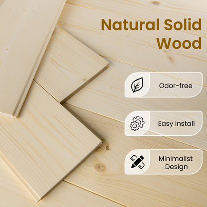SMARTSTANDARD 36in x 96in Sliding Barn Door with 6.6ft Barn Door Hardware Kit Included, Unfinished Solid Spruce Wood Door, Assembly Required, DIY, Stainable, Natural