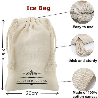 Lewis Ice Bag and Mallet for Crushed Ice, Canvas Bag & Wooden Mallet Bar Tools Bartender Kit, Ice Crushers for Home Use