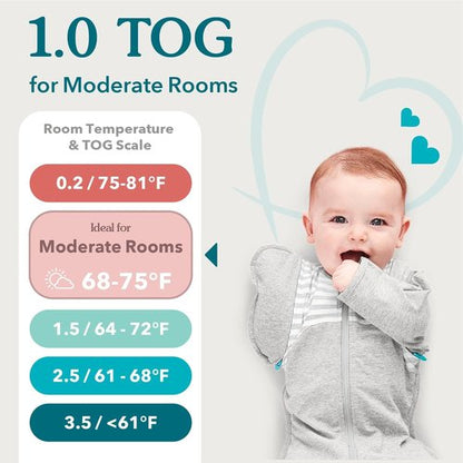 Love To Dream Swaddle UP - Baby Sleep Sack for Newborns | Self-Soothing Design, Snug Fit, Gray, Small (8-13 lbs)