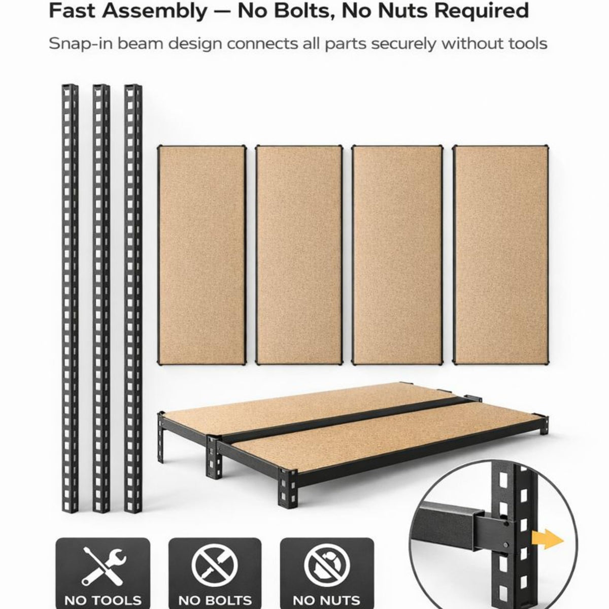 PRO&Family 24"x 72"x 84" 4 Shelves Heavy Duty Shelving Unit - Industrial Garage Storage Rack Z- Beam Storage Shelf Shelf Organizer Metal Wood Storage Shelves System