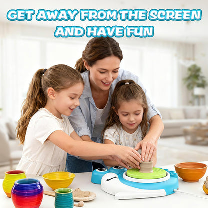 Pottery Wheel for Kids with 3 Clay Kits & Painting Supplies, Complete Arts and Crafts for Kids Ages 8-12, Mini Pottery Studio Toys for Ages 8-13, Ideal Christmas Birthday Gift for Grandkids Boys Girls