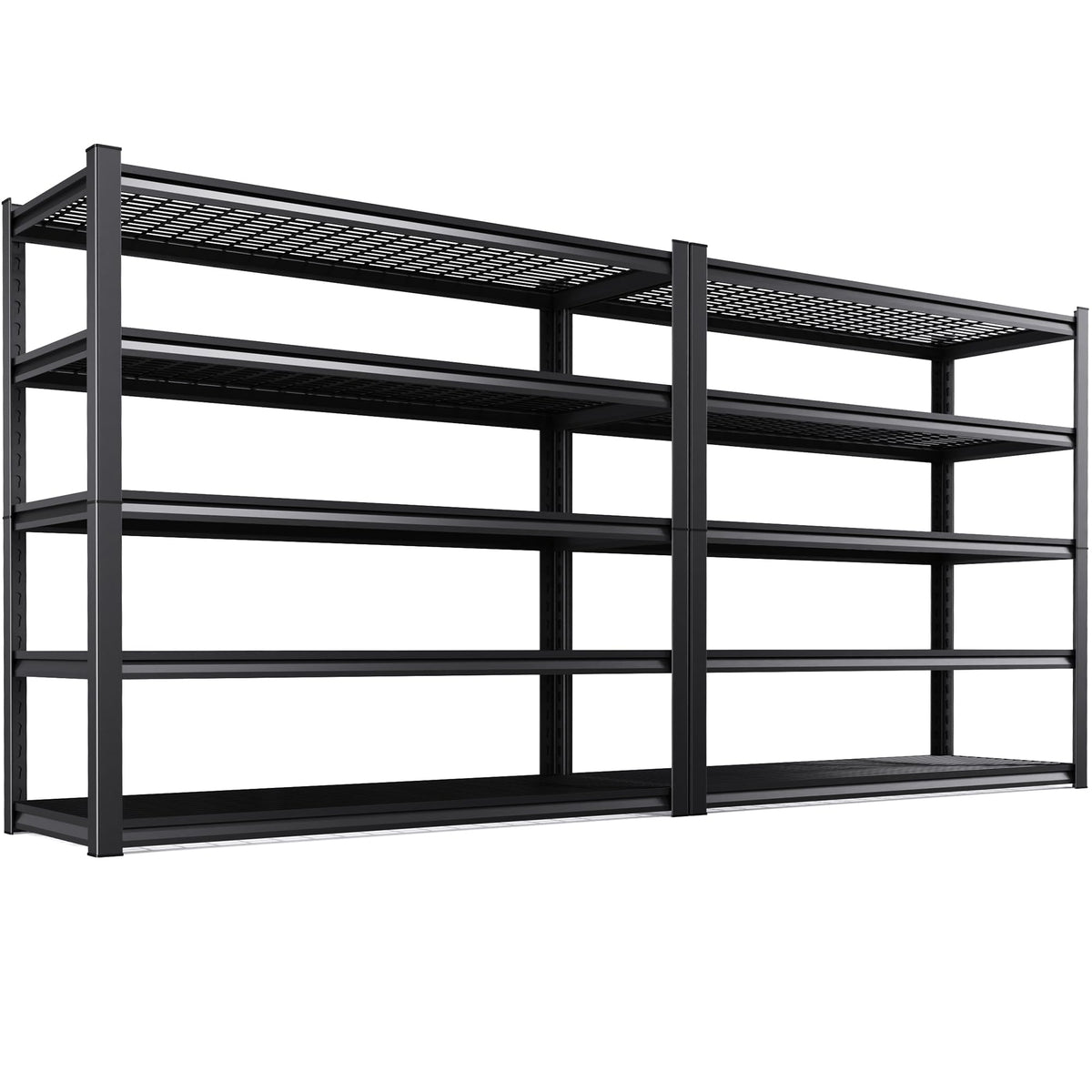 59 ''W Storage Shelves, 71‘’H Garage Shelving, Adjustable Garage Shelves, 3000lbs Heavy Duty Shelving ,5 Tier Garage Storage Shelves,Easy-To-Install Metal Shelf Storage Rack Shelving Unit 2 Pack