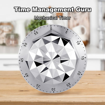 Mechanical Kitchen Timer, Stainless Steel Magnetic Timer with Loud Alarm for Cooking, 60 Minute Wind Up