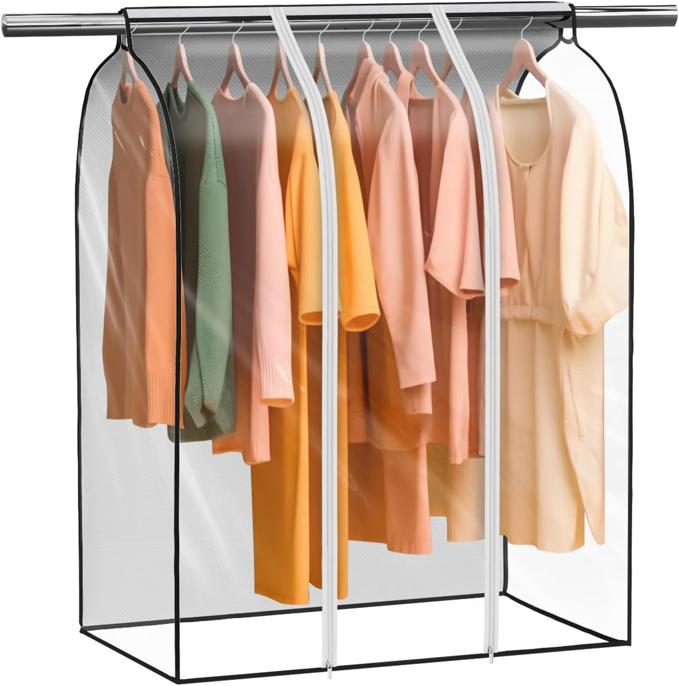Zilink 43" Clear Hanging Garment Bags, Extra Large Closet Storage Bag for Winter Clothes