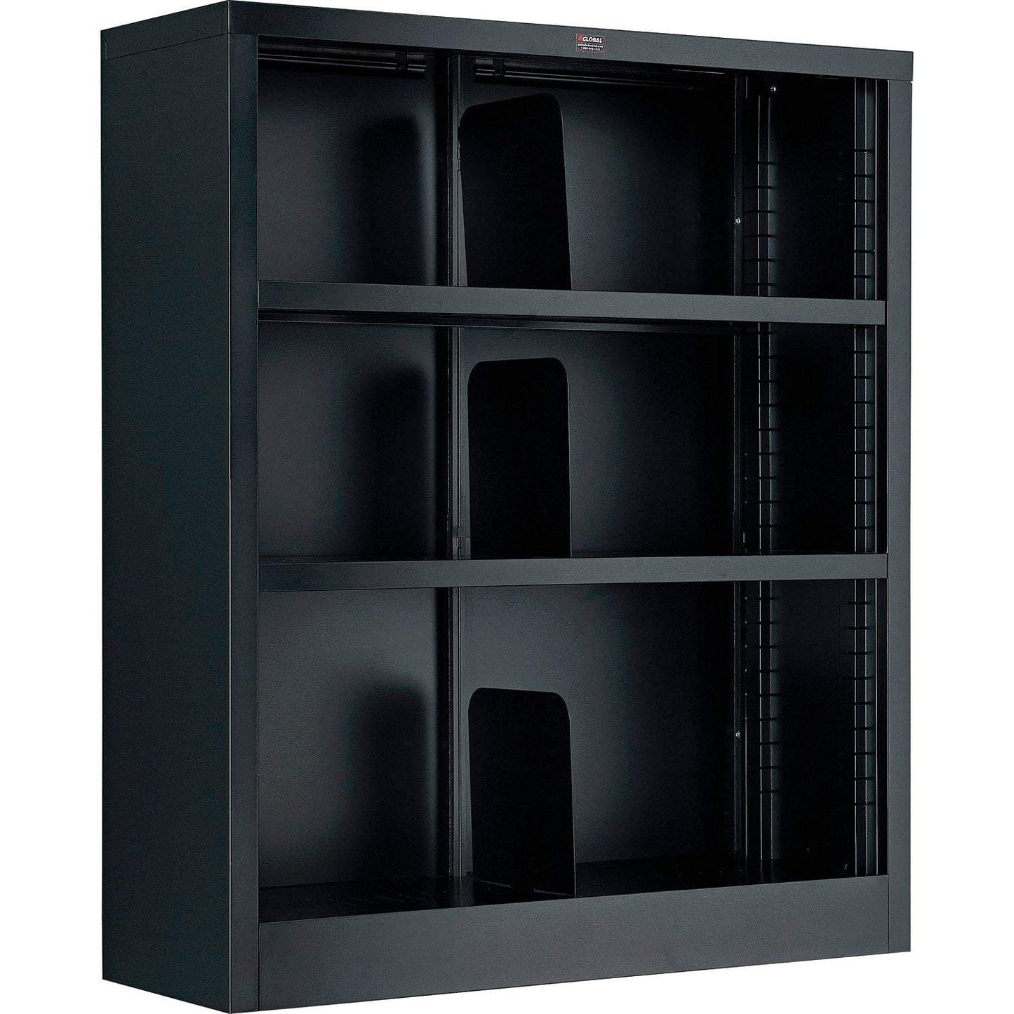 Global Industrial All Steel Bookcase 36" W x 12" D x 42" H Black 3 Openings