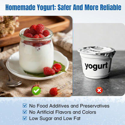 Yogurt Maker with 8 Glass Jars, Yogurt Maker Machine with Adjustable 1-48H Time & Temp Control, Make Healthy Yogurt with Full Probiotics