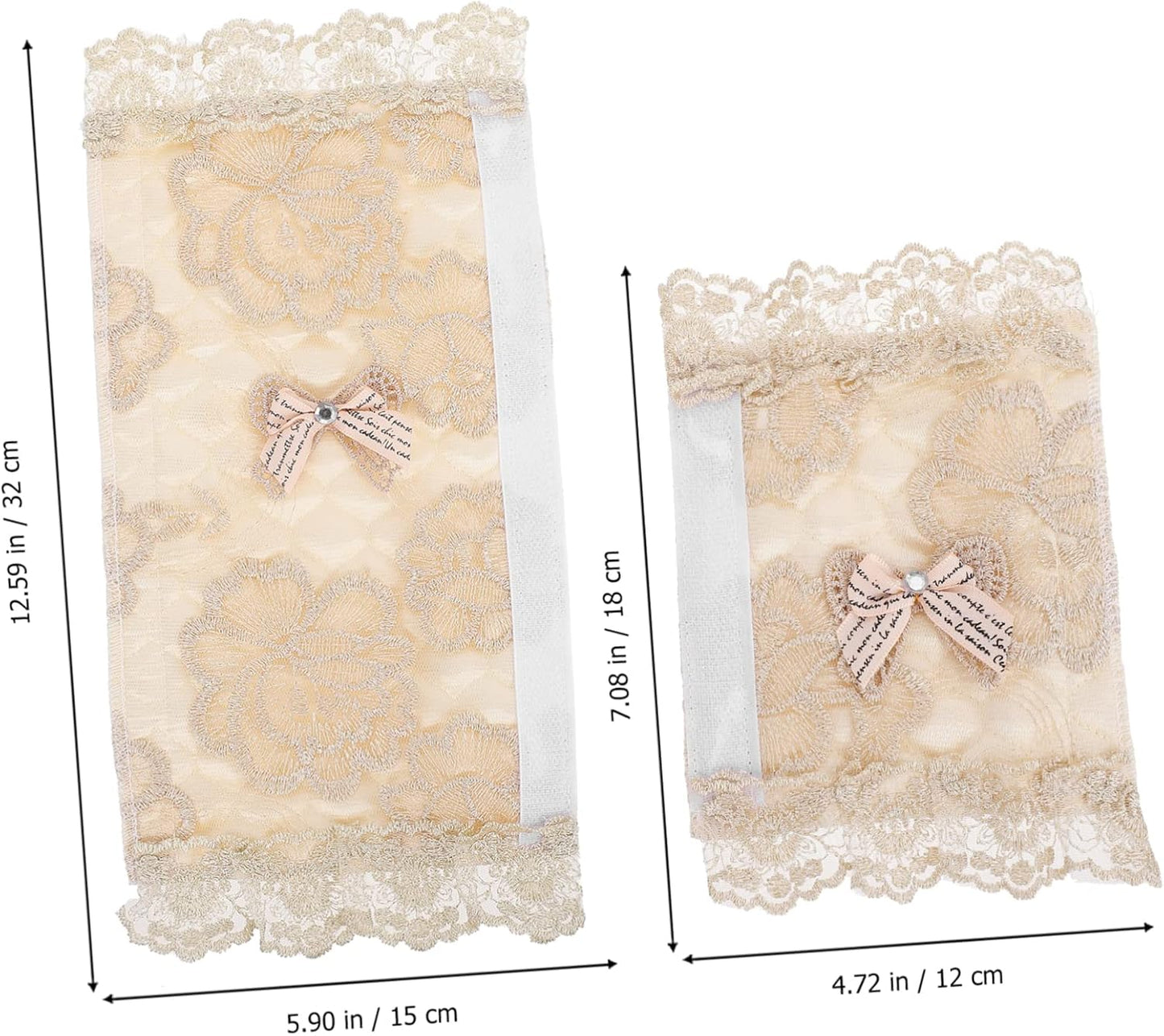 6pcs Refrigerator Handle Gloves, Lace Gloves Door Handle Covers for Appliances, Kitchen Appliance Cover, Beige Fabric
