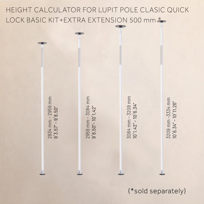 LUPIT POLE Classic G2 Quick Lock - Portable Dance Pole for Home - Spinning & Static Mode - Professional Pole Dancing Pole for Apartment, Club & More - Easy Installation - No Drilling (White, 45 mm)