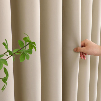 Joydeco Sliding Door Curtains - Light Beige Extra Wide Curtains 70 x 108 inches for Patio and Living Room