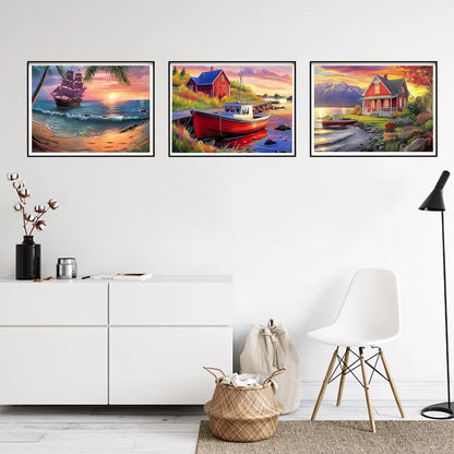 DOZEEZOP 6 Pack 5D Diamond Painting Kits for Adults, Diamond Art Kits for Adults Beginners of All Ages, Round Full Drill Arts and Crafts Gems Home Wall Decor 12x16 Inches Landscapes