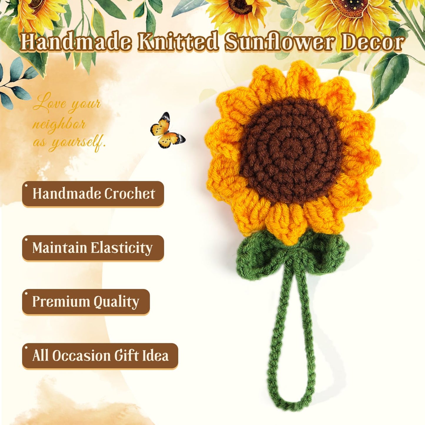 Sunflower Planner Gift Set for Women - 1 Sticker Book of 600+ Stickers, 1 Weekly Planner, 1 Crochet Keychain, 1 Metal Bookmark, 12 Prayer Cards, Gift for Women Men Teens Christian Birthday Mothers Day