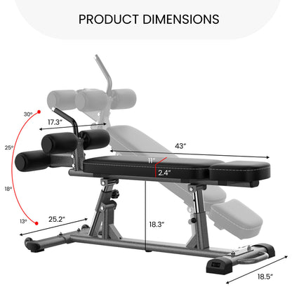 Finer Form Sit Up Bench with Reverse Crunch Handle for Ab Bench Exercises - Abdominal Exercise Equipment with 3 Adjustable Height Settings