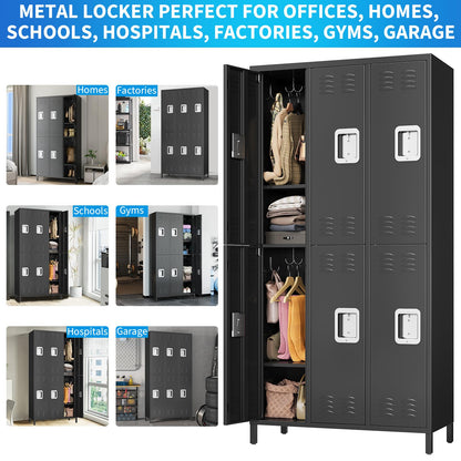 TrailBlaze Metal Lockers for Employees, 6 Doors Steel Metal Locker for School Office Gym Bedroom Home, Industrial Garage Locker Storage Locker, Assembly Required