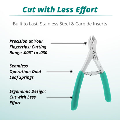 Excelta 147AT Stainless Steel Carbide Insert Compound Action Cutter, Taper Head, Cushioned Anti-Static Grip, .005-.030" Cutting Capacity, 6", Semi-Flush, Intermediate
