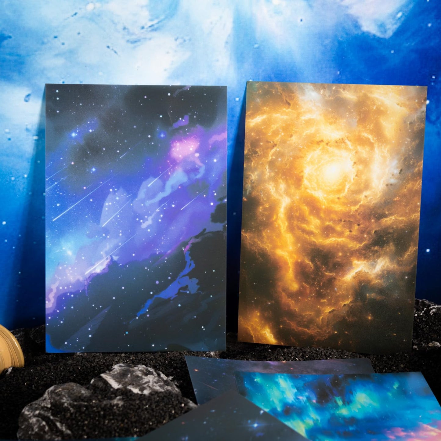 AuriicLeaf Large Galaxy & Aurora PET Stickers Set, 60 PCS Aesthetic Sky Stickers for Scrapbooking, Journaling, DIY Crafts, and Art Supplies