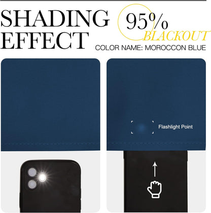 NICETOWN Blackout Curtain Panels - Thermal Insulated Draperies in Moroccan Blue | 29x40 Inch, 1 Pair
