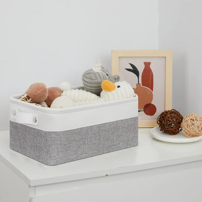Bidtakay Small Storage Baskets [4-Pack] Fabric Bins for Baby Organizer Shelf Nursery Storage Collapsible Bins