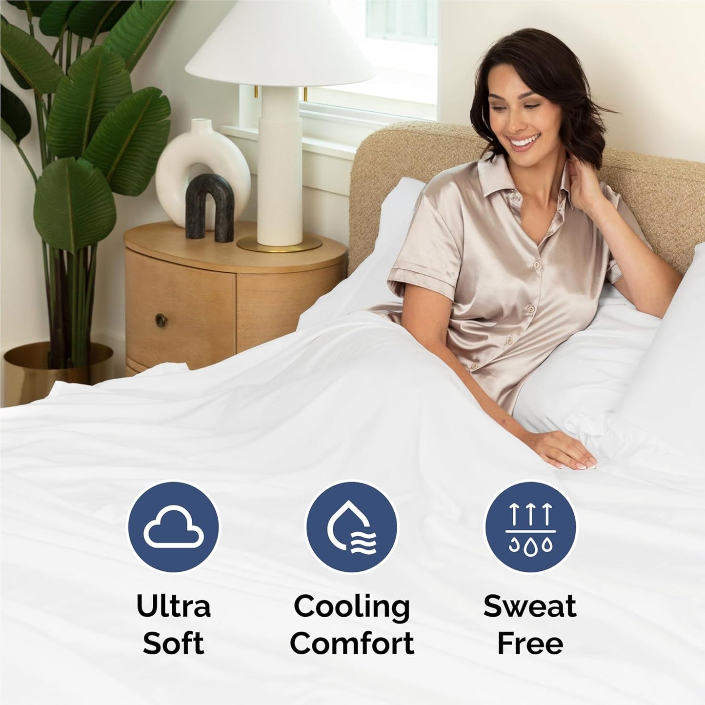 Skiennix Full 6-Piece Sheet Set - Comfy, Breathable Cooling Luxury Bedding - White, Deep Pockets, Wrinkle-Free