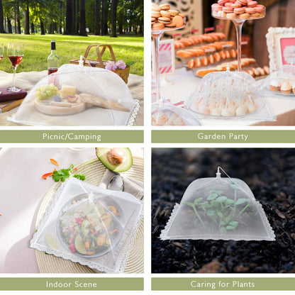 Wokuya Food Covers Food Tent for Outside Mesh to Keep Bugs away, 2 Extra Large Size (40” x 24”) Reusable Collapsible Food Nets including Carry Bag,Ideal for Picnic Party BBQ Wedding Fruit