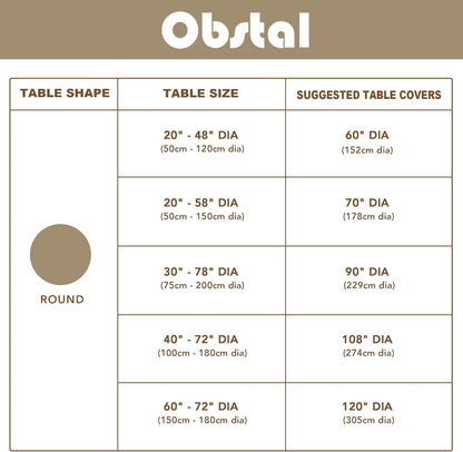 210GSM 108 Inch Obstal Round Table Cloth, Oil-Proof Spill-Proof and Water Resistance Microfiber Tablecloth, Decorative