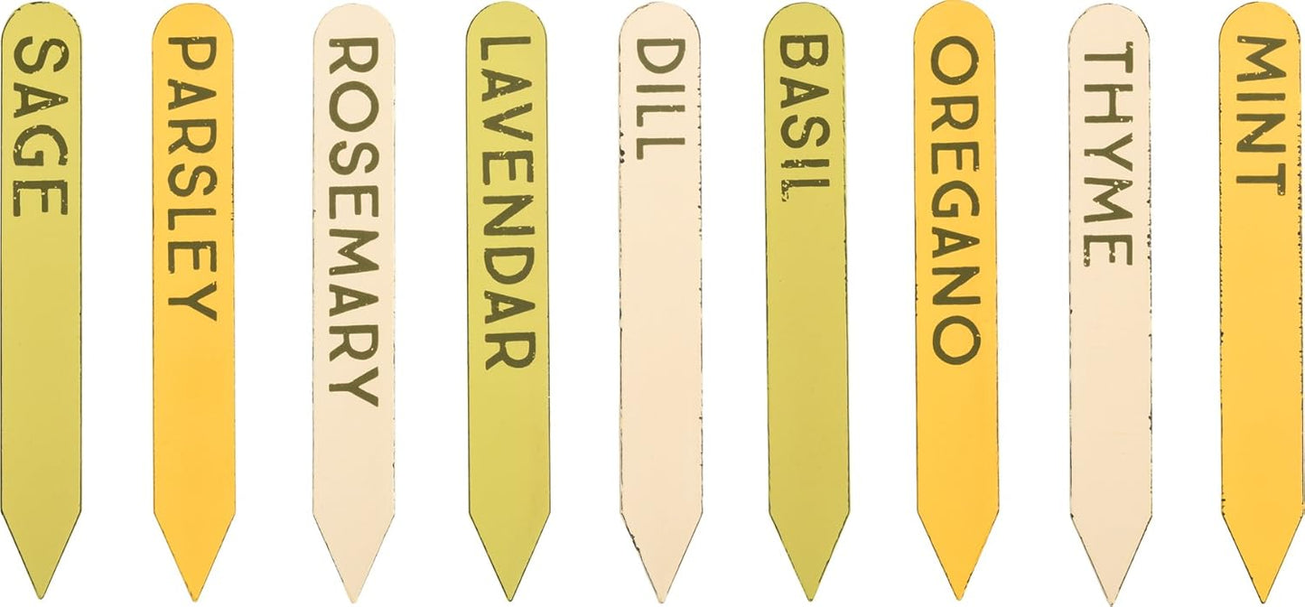 Set 9 Herb Garden Plant Labels - Tin Herb Markers