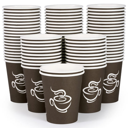 LITOPAK 400 Pack 8 oz Paper Cups, Brown Disposable Hot Coffee Cups for Party, Picnic, Travel, and Events