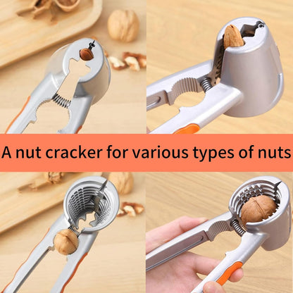 1 2PCS PCS Nut Crackers Heavy Duty Walnut Cracker with Non-Slip Handle Nut Crackers Tools Funnel Walnut Pliers