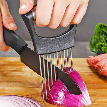 Assistant Slicers Stainless Steel Vegetable Rack Slicers Meat Slicers Onion Peeler, Potato Cutter Slicer, Vegetable Helper, Stainless Steel Fork Slicing, Kitchen Tool Cutting Chopper