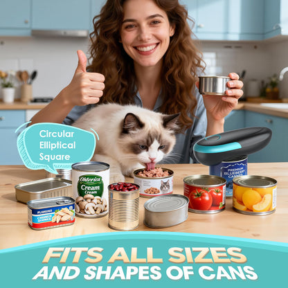 Electric Can Opener, Automatic Can Opener, One Touch Electric Can Opener for Kitchen Food Safe Smooth Edge, Kitchen Gadgets Battery Operated Can Opener for Seniors Arthritis&Chef