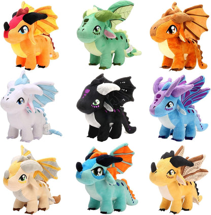 Mejglrc Wings Dragon Plush - Wings Dragon Plush Pillow Toy - Kawaii Pterosaur Plushie - Soft Flying Dragon Hugging Pillow for Kids Boys Girls (Icewing)