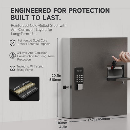 DiDiHere 56 Keys Lock Box, Key Management Cabinet Key with Drop Slot, APP Bluetooth, Digital Keypad, & WiFi Unlock, Access Log Tracking, Key Return Box for Hotel, Car Dealerships, Office, School