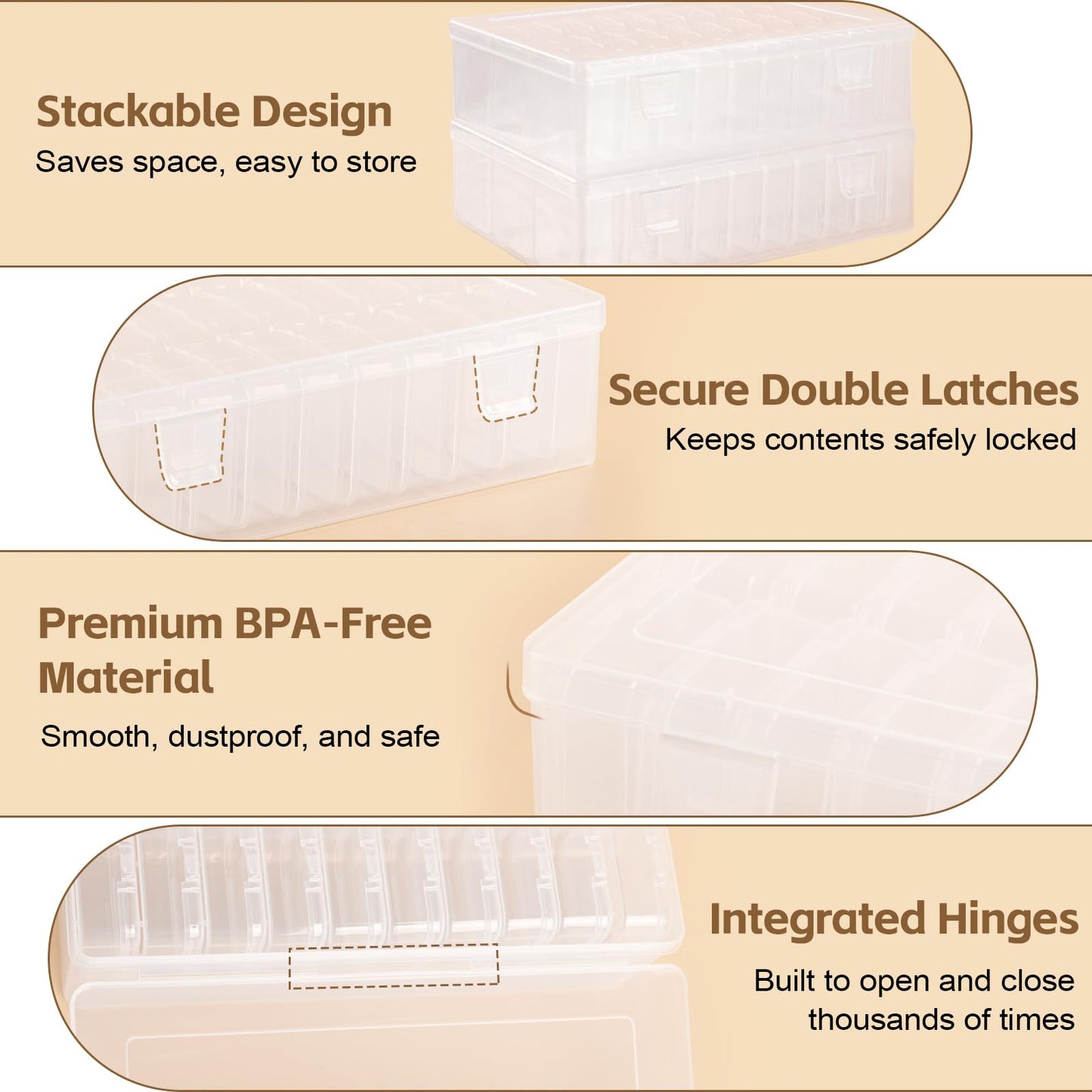 Bead Organizer Box, 31 Pcs Small Clear Bead Organizers and Storage, Mini Diamond Storage Containers Boxes with Hinged Lids and Labels, Craft Organizer for Jewelry, Bracelet, Small Parts, Nail Art