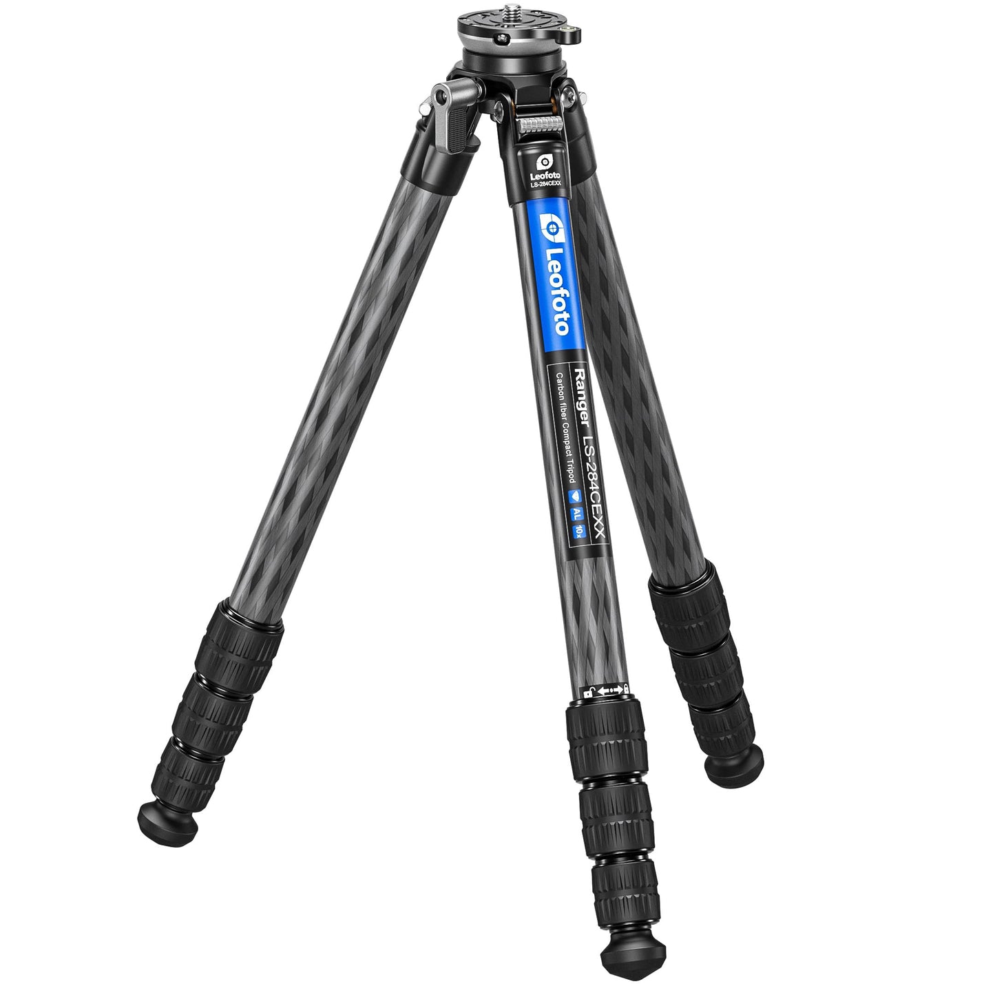 Leofoto LS-284CEXX Travel Tripod w/Built-in Leveling Head, Ranger Series, Carbon Fiber, 4 Leg Sections, Lightweight, Ball Head Optional (Tripod)