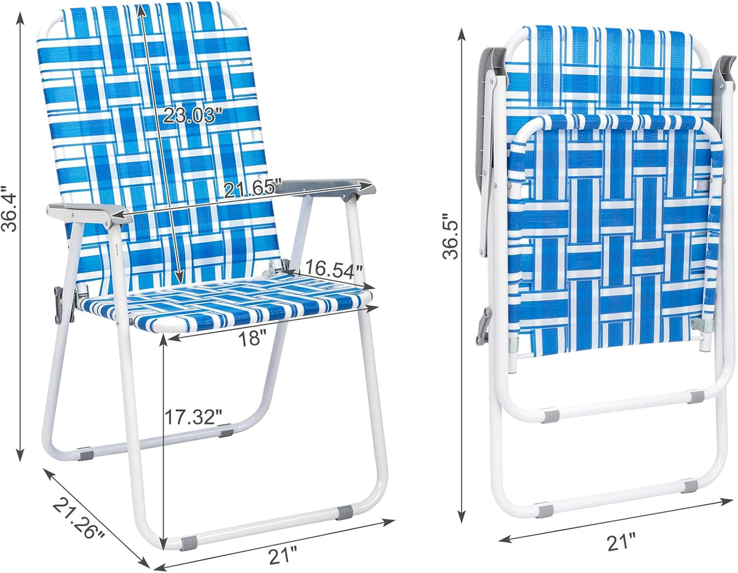 Volowoo (2pcs,Blue& Outdoor Folding Chaise Lounge Chair, Adjustable Portable Lightweight Reclining Garden Sun Lounger
