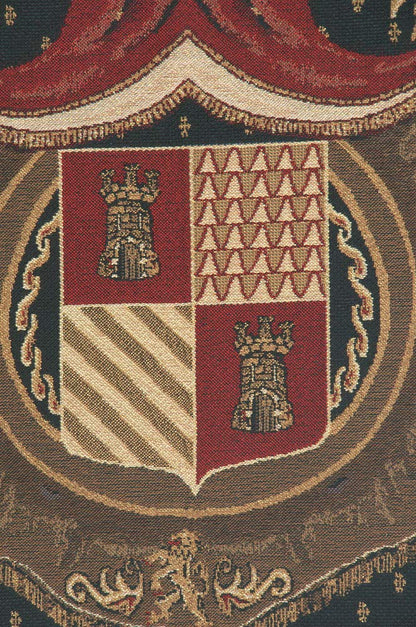 C Charlotte Home Furnishings Inc Royal Crest II Belgian Tapestry Wall Hanging | Viscose Cotton and Polyester Blend Wall Art | 69 in. x 47 in | Home Decor Accents
